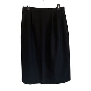 Vintage Arenzano Black 100% Wool Lined Pencil Skirt Tag Size 14 Modern Size 10